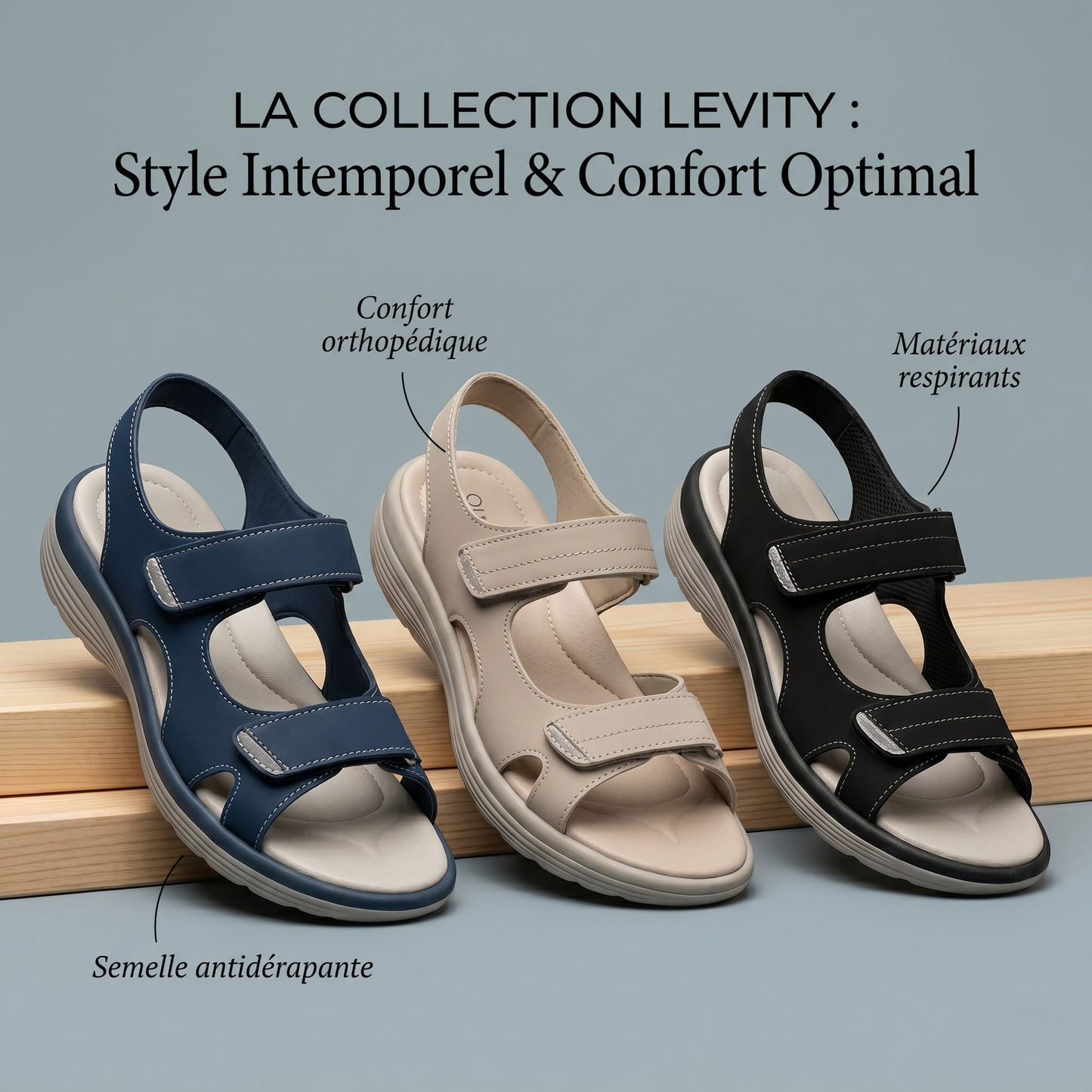 Delacroix Paris Sandalias Confort Ajustables Sophie