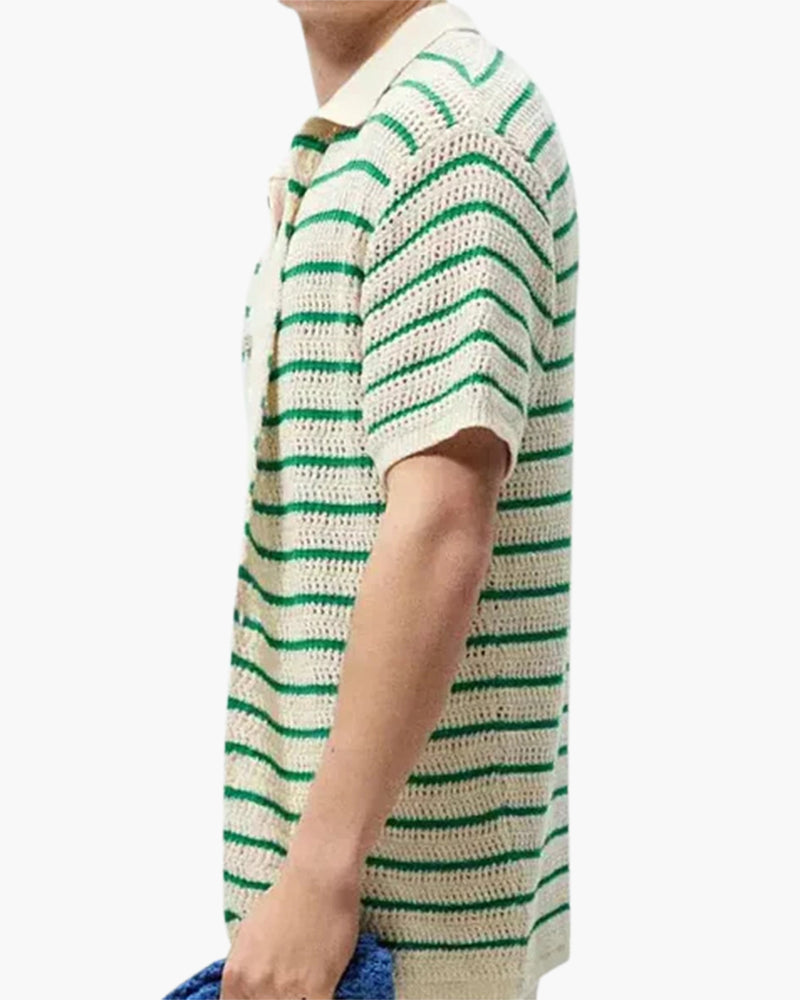 Old Money Camiseta De Malla Tejida Hombre