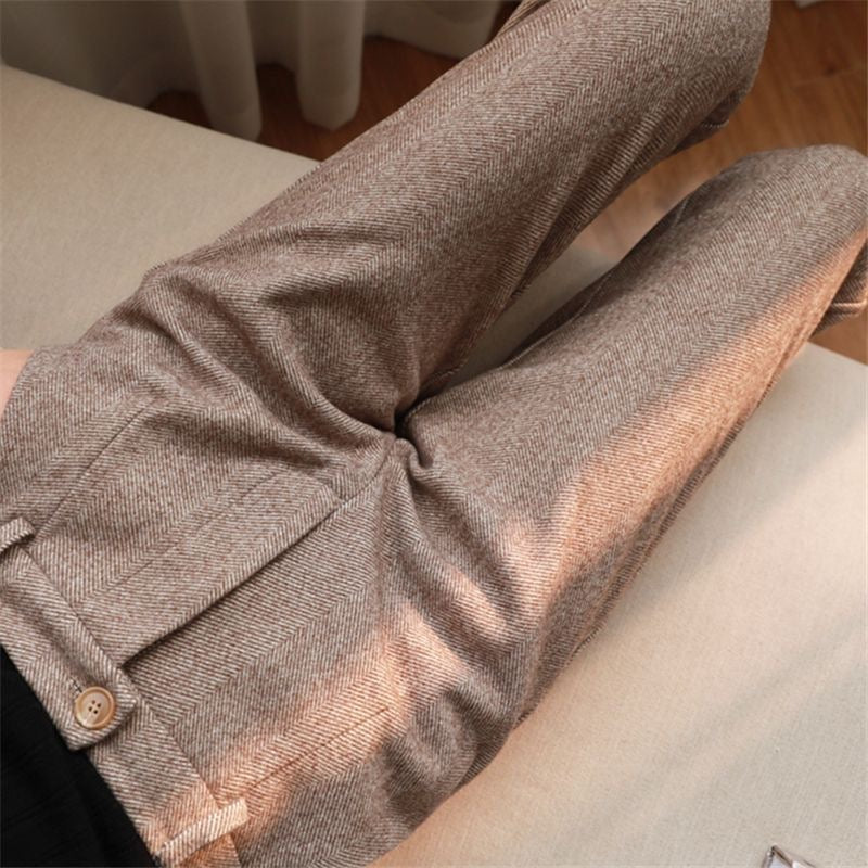 PARIJAN Pantalones Cortina de Espiga Cepillada