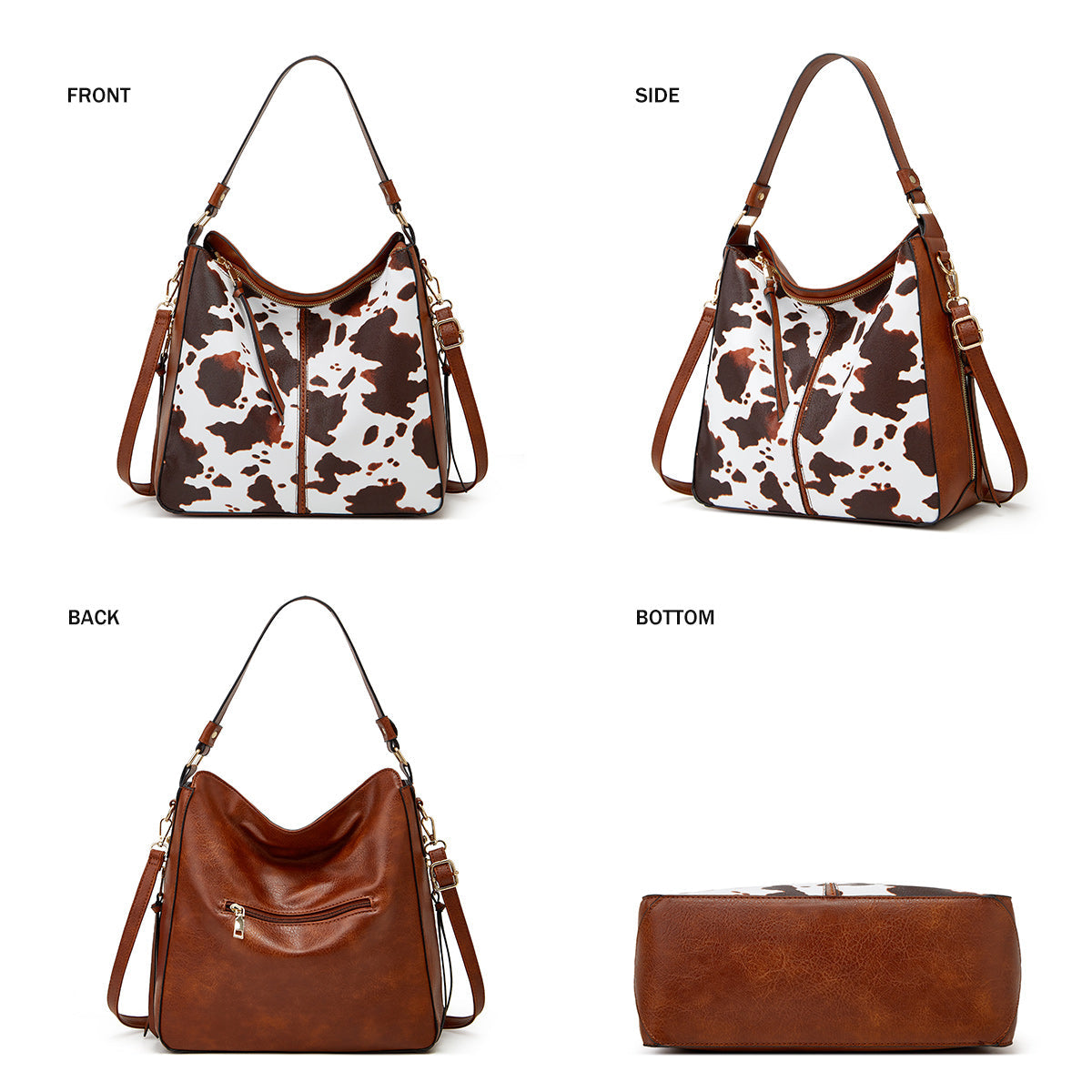 Hypersku Bolso Hobo Lujo Cuero 3-Piezas Set