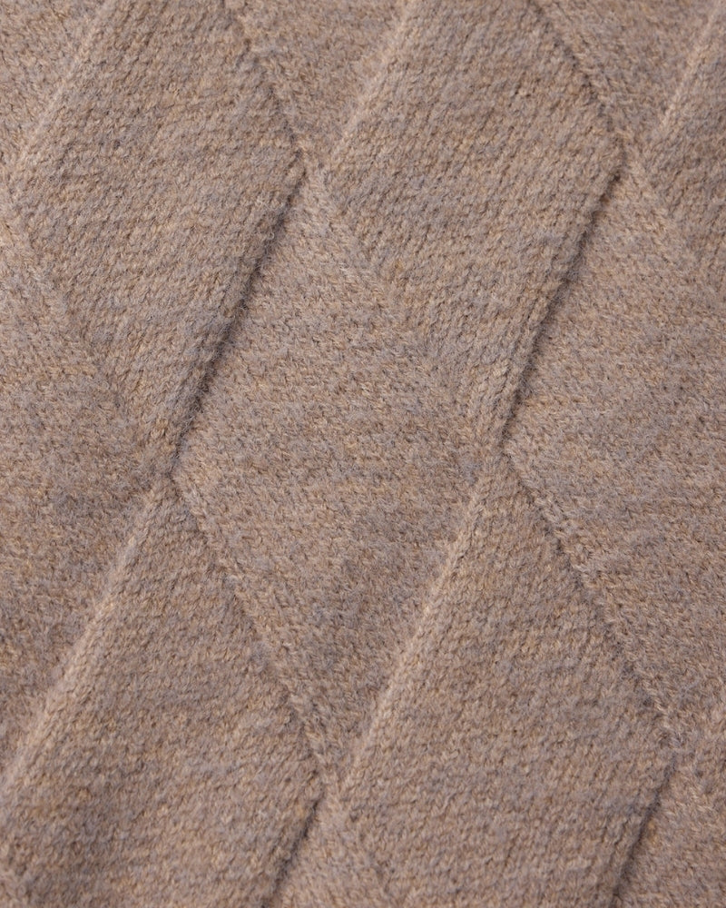 Old Money Heritage Diamond Knit Zip Cardigan