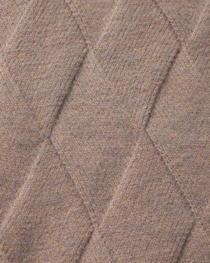 Old Money Heritage Diamond Knit Zip Cardigan