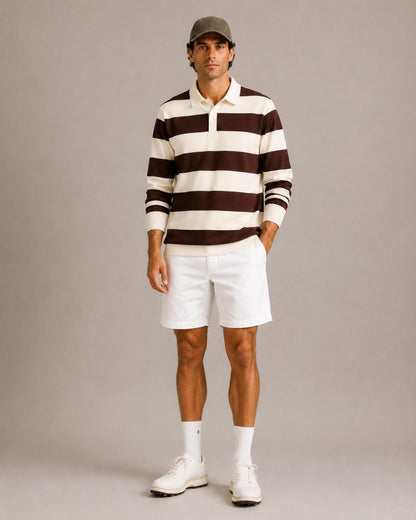 Old Money Polo Rugby Rayas Vintage Hombre