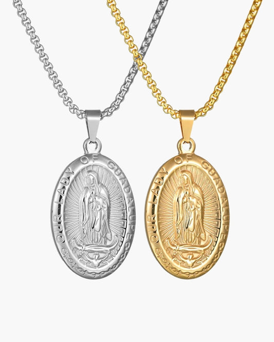 Old Money Medallón Ovalado Virgen De Guadalupe Hombre