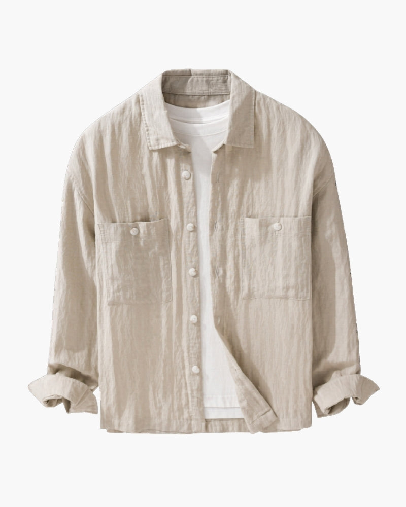 Old Money Portofino Overshirt Beige Negro