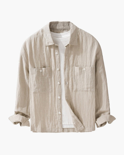 Old Money Portofino Overshirt Beige Negro
