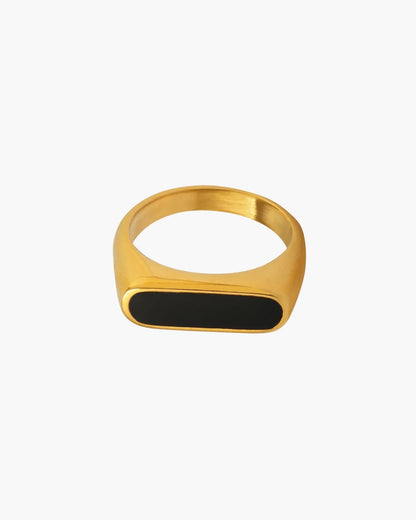 Old Money Anillo Obsidian Band Oro Negro Unisex
