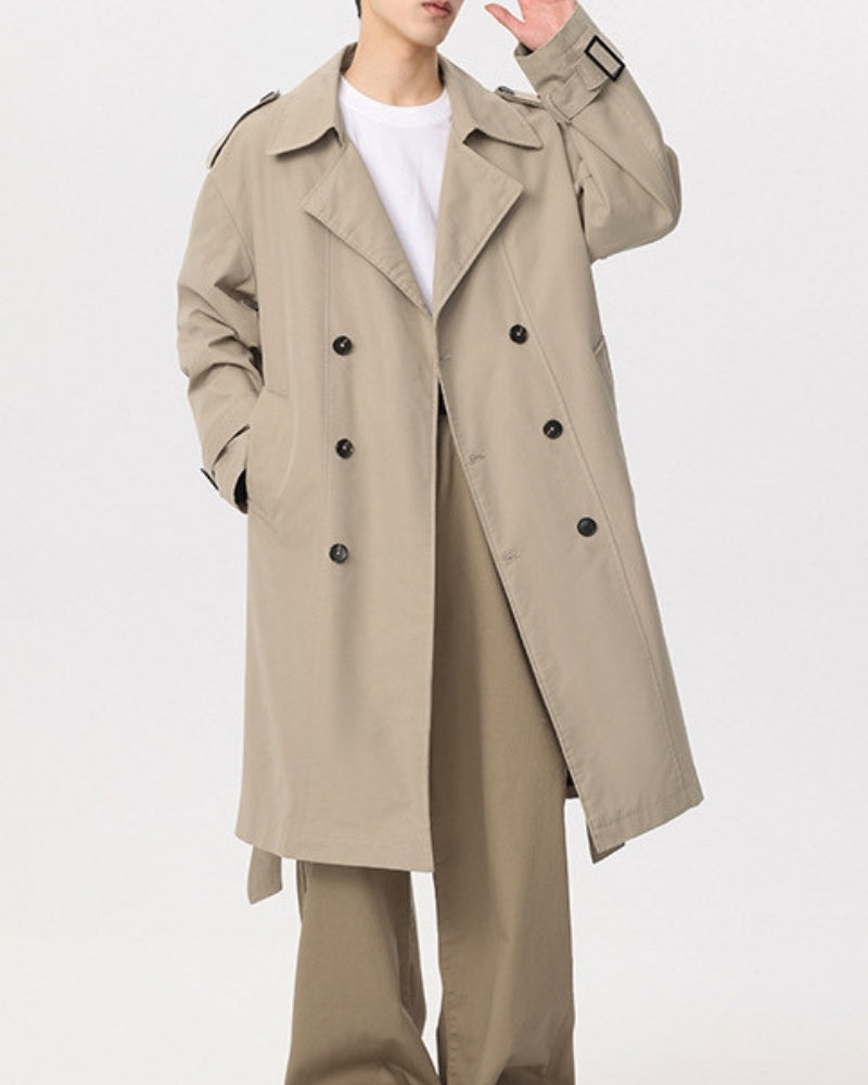 Old Money Abrigo Trench Doble Botonadura Hombre