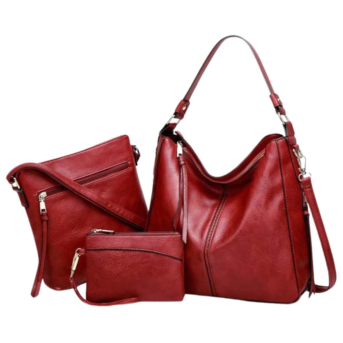 Libra Cases Lujo Cuero 3-Piezas Bolso Hobo Set