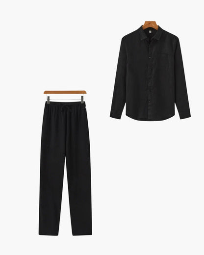 Old Money Conjunto Monocromo Lino Camisa Capetown y Pantalón Marrakech Hombre