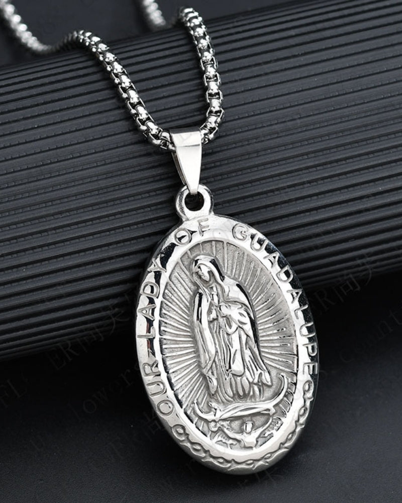 Old Money Medallón Ovalado Virgen De Guadalupe Hombre