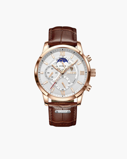 Old Money Reloj De Cuero Auténtico Buzo Pesado Hombre
