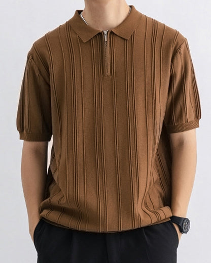 Old Money Polo Cremallera Tejido Premium Hombre