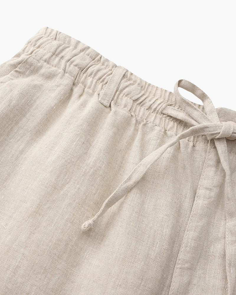Old Money Pantalón Corto De Lino Beige