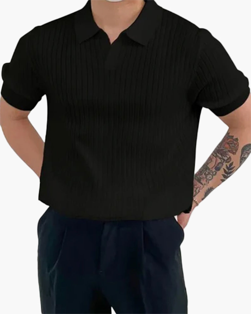 Old Money Camiseta Polo Acanalada De Algodón Hombre