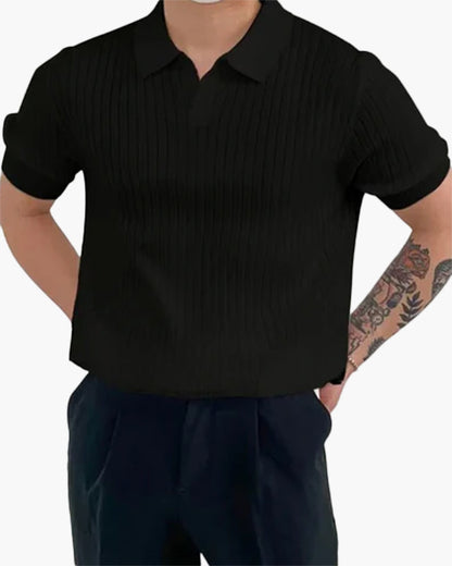 Old Money Camiseta Polo Acanalada De Algodón Hombre
