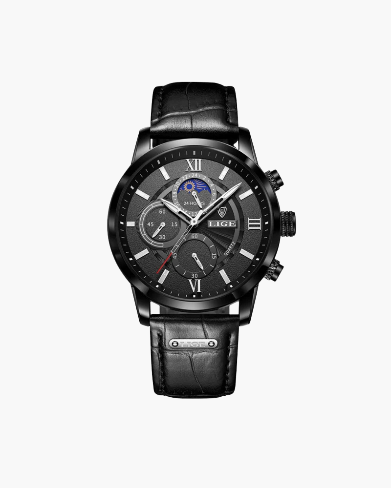 Old Money Reloj De Cuero Auténtico Buzo Pesado Hombre