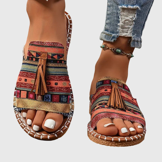 Delacroix Paris Sandalias Boho con Pompones Nathalie