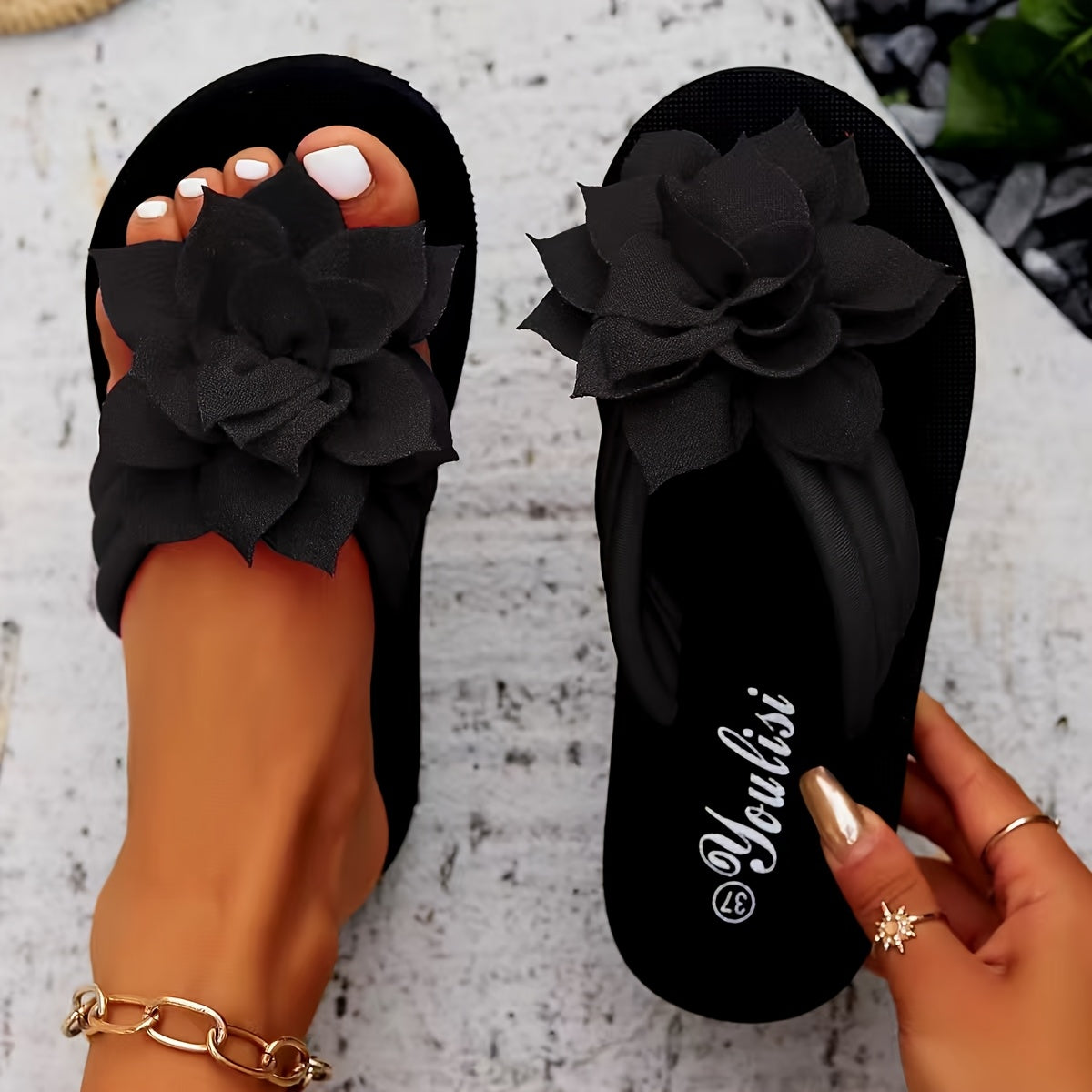 Delacroix Paris Sandalias Florales Confort Livia