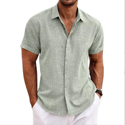 PARIJAN Camisa de Lino de Manga Corta MIAMI