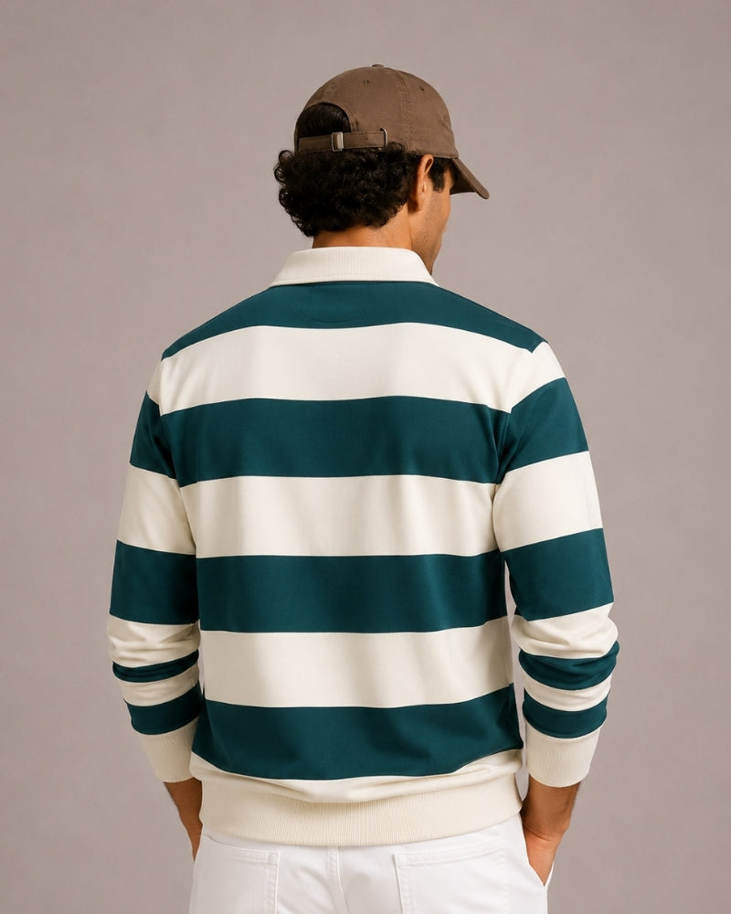 Old Money Polo Rugby Rayas Vintage Hombre