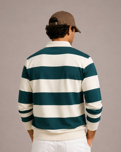 Old Money Polo Rugby Rayas Vintage Hombre