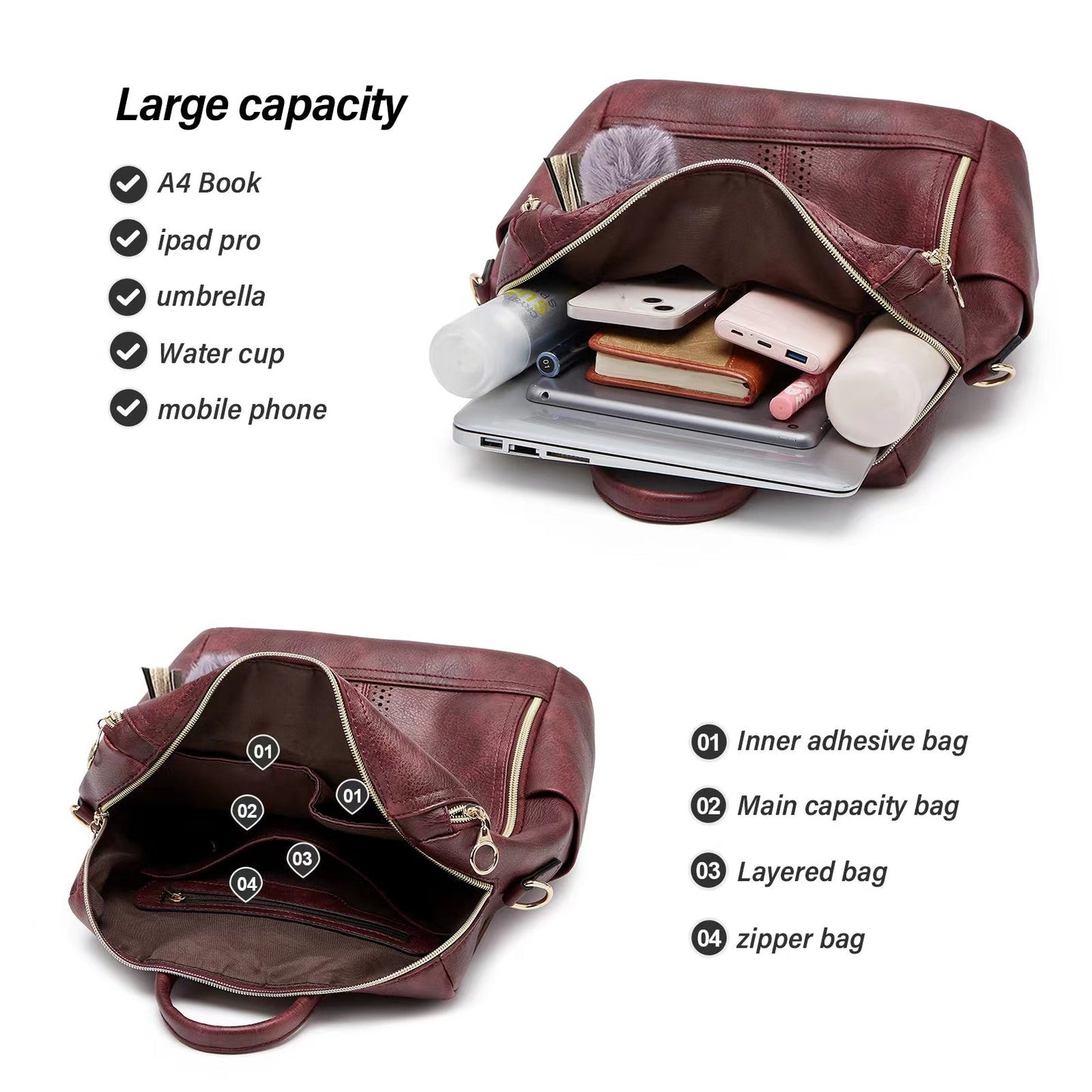 Hypersku Mochila Convertible 2 en 1 Cuero Lujo