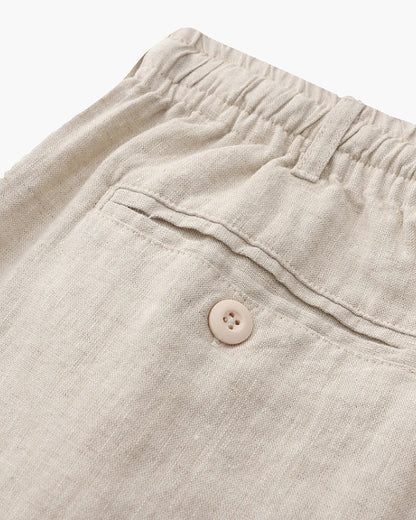 Old Money Pantalón Corto De Lino Beige