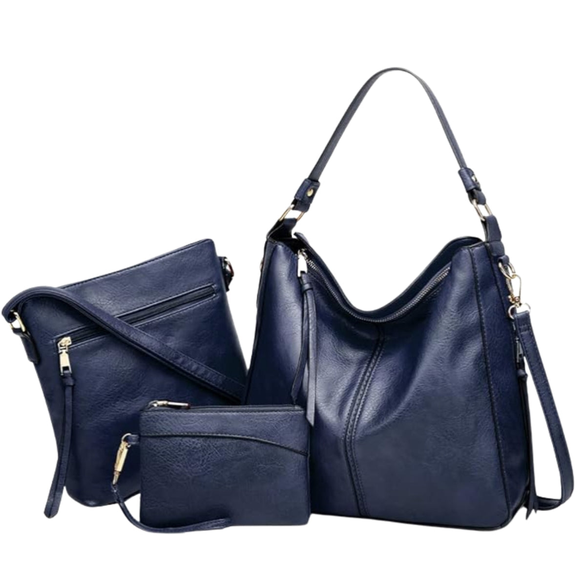 Libra Cases Lujo Cuero 3-Piezas Bolso Hobo Set