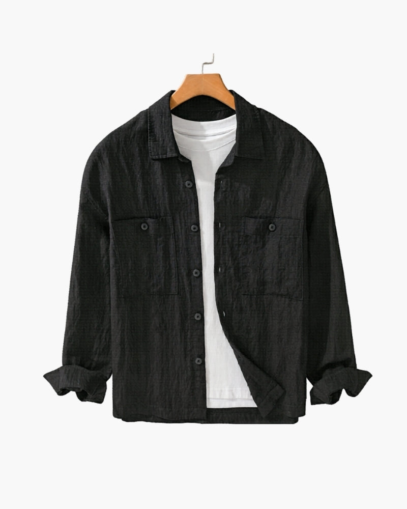 Old Money Portofino Overshirt Beige Negro