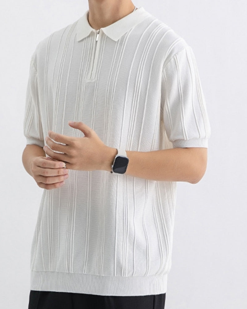 Old Money Polo Cremallera Tejido Premium Hombre