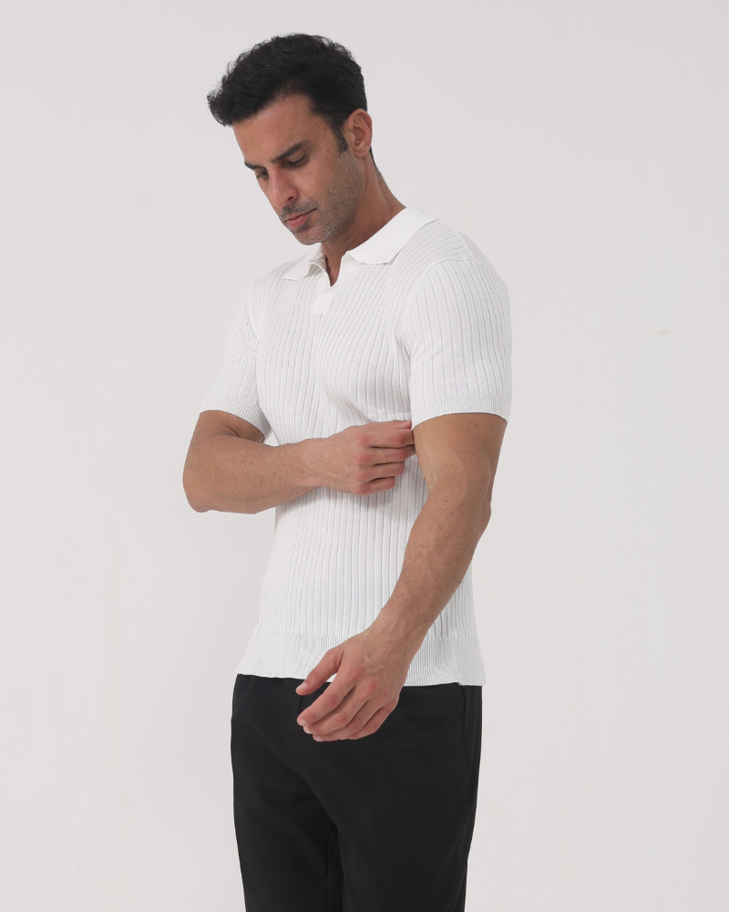 Old Money Camiseta Polo Acanalada De Algodón Hombre