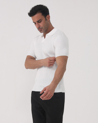 Old Money Camiseta Polo Acanalada De Algodón Hombre