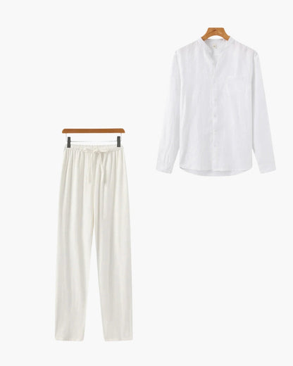 Old Money Conjunto Monocromo Lino Camisa Capetown y Pantalón Marrakech Hombre