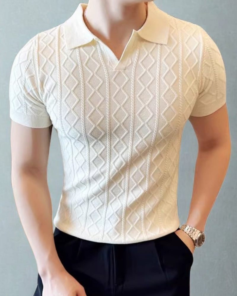 Old Money Polo De Punto Texturizado Hombre