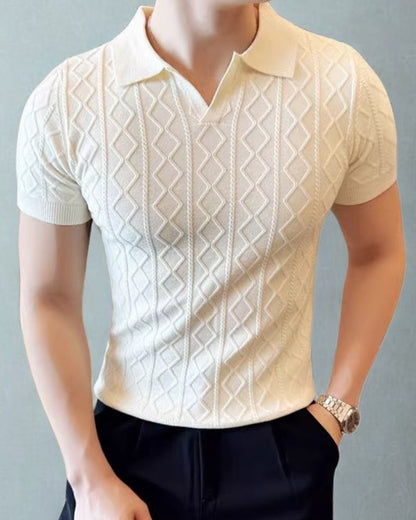 Old Money Polo De Punto Texturizado Hombre
