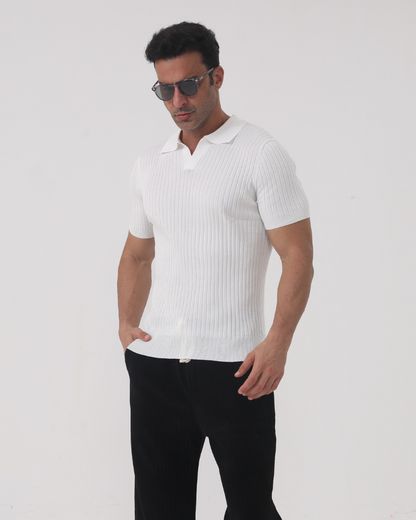 Old Money Camiseta Polo Acanalada De Algodón Hombre