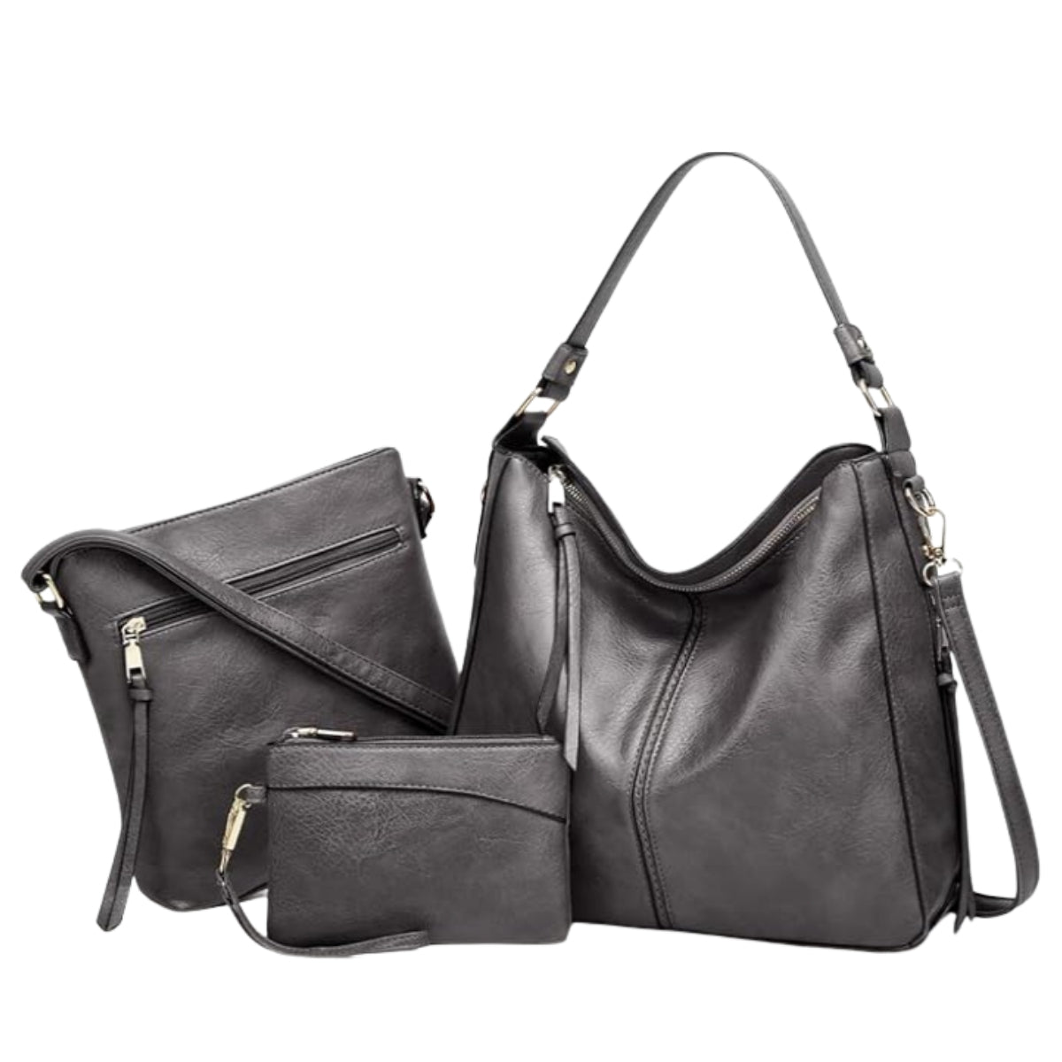 Libra Cases Lujo Cuero 3-Piezas Bolso Hobo Set