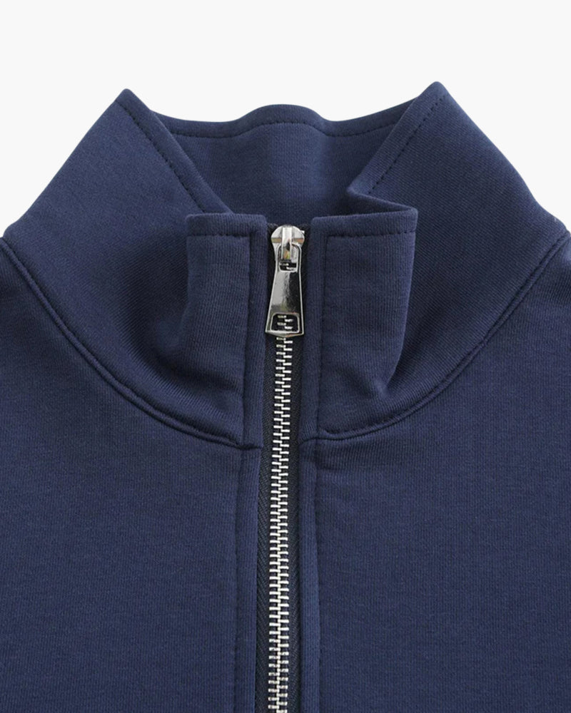 Old Money Chaqueta Con Cremallera De Algodón Orgánico Hombre