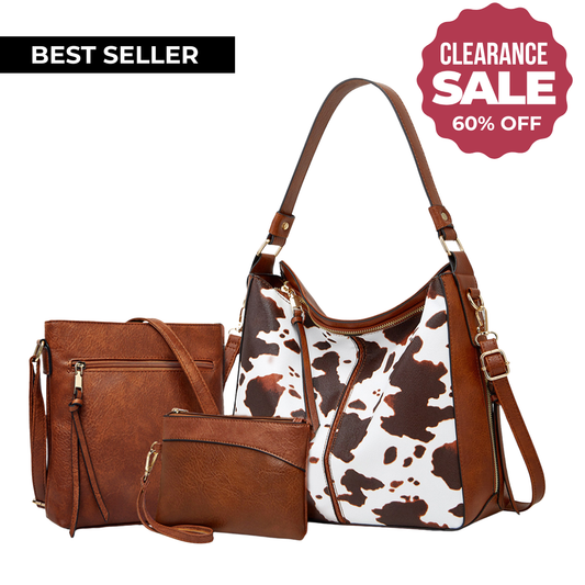 Hypersku Bolso Hobo Lujo Cuero 3-Piezas Set