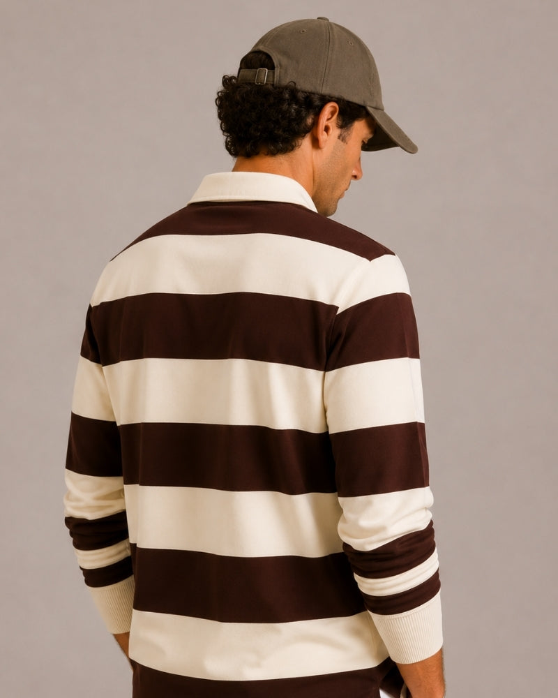 Old Money Polo Rugby Rayas Vintage Hombre