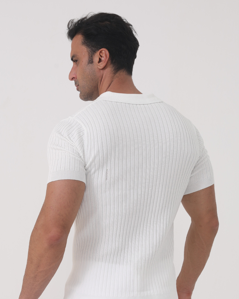 Old Money Camiseta Polo Acanalada De Algodón Hombre