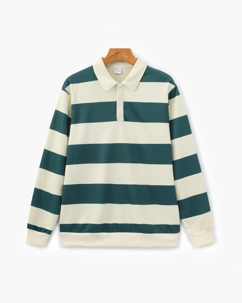 Old Money Polo Rugby Rayas Vintage Hombre
