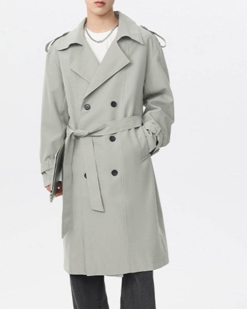 Old Money Abrigo Trench Doble Botonadura Hombre