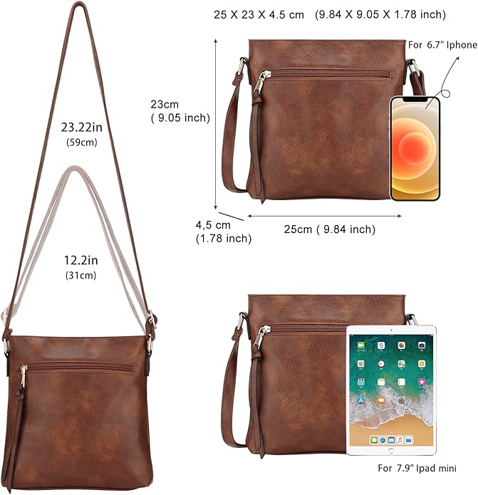Libra Cases Lujo Cuero 3-Piezas Bolso Hobo Set