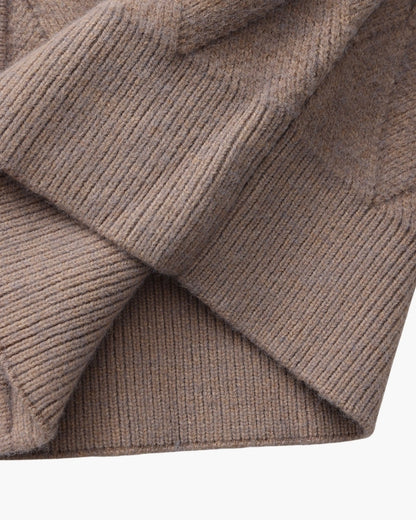 Old Money Heritage Diamond Knit Zip Cardigan