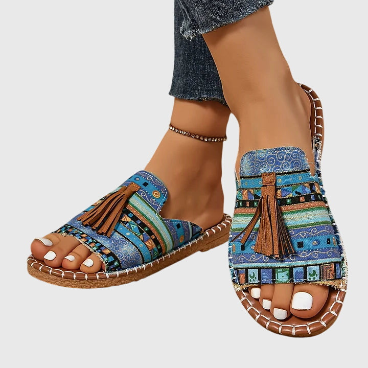 Delacroix Paris Sandalias Boho con Pompones Nathalie