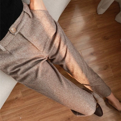 PARIJAN Pantalones Cortina de Espiga Cepillada