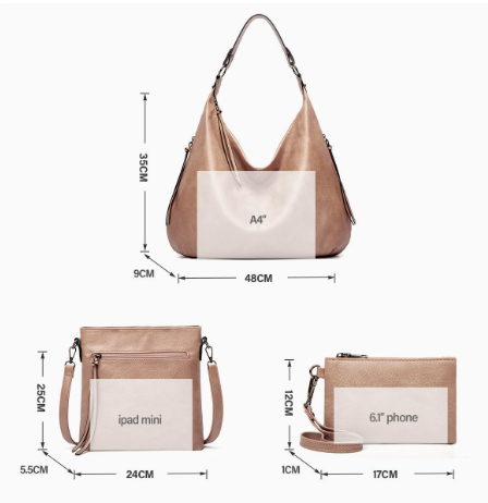 Hypersku Bolso Hobo Suave 3 Piezas