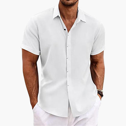 PARIJAN Camisa de Lino de Manga Corta MIAMI
